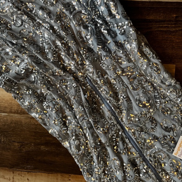 Elegant Powder Blue and Silver Sequin Gown - Picture 10 of 17